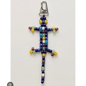 Free People Beaded Lizard Bag Charm NWT